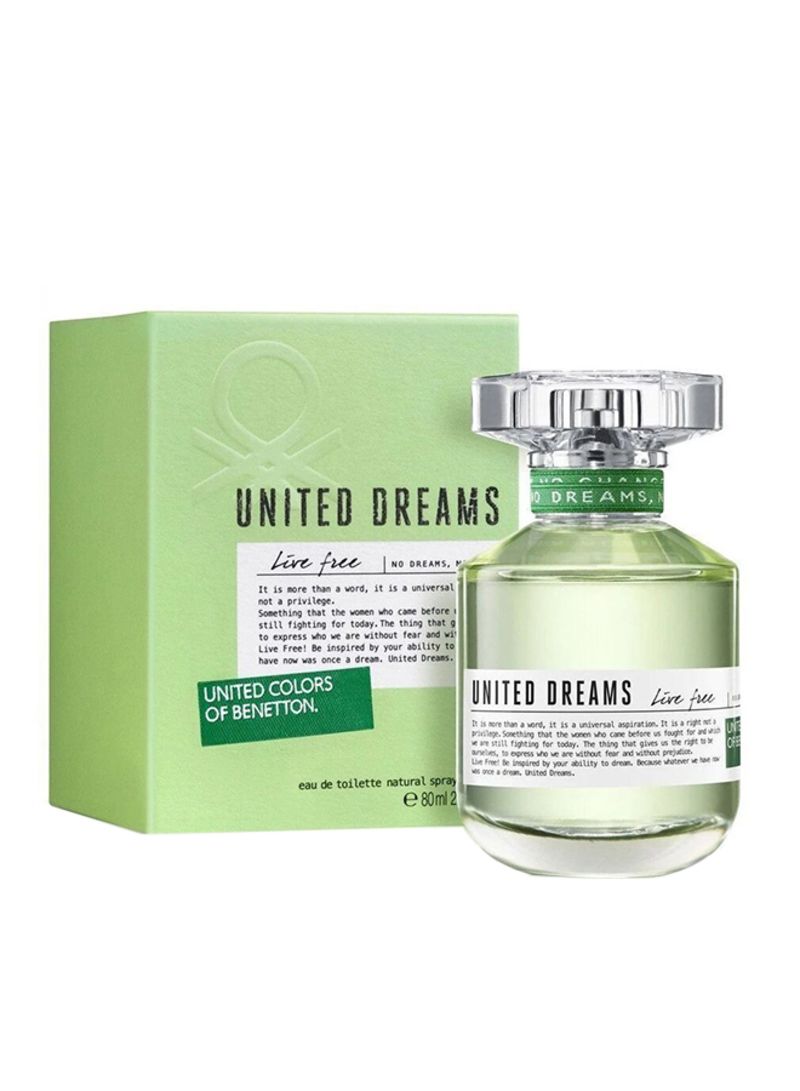 UNITED COLORS OF BENETTON DREAMS LIVE FREE (W) EDT 80ML 